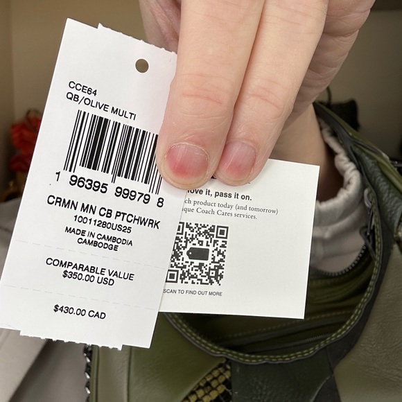 Coach Patchwork Crescent Mini Crossbody 2025 Carmen R$350 Olive - Picture 10 of 14